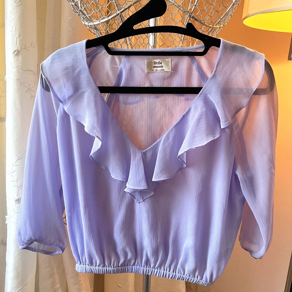 Little Moon Purple Cropped Blouse